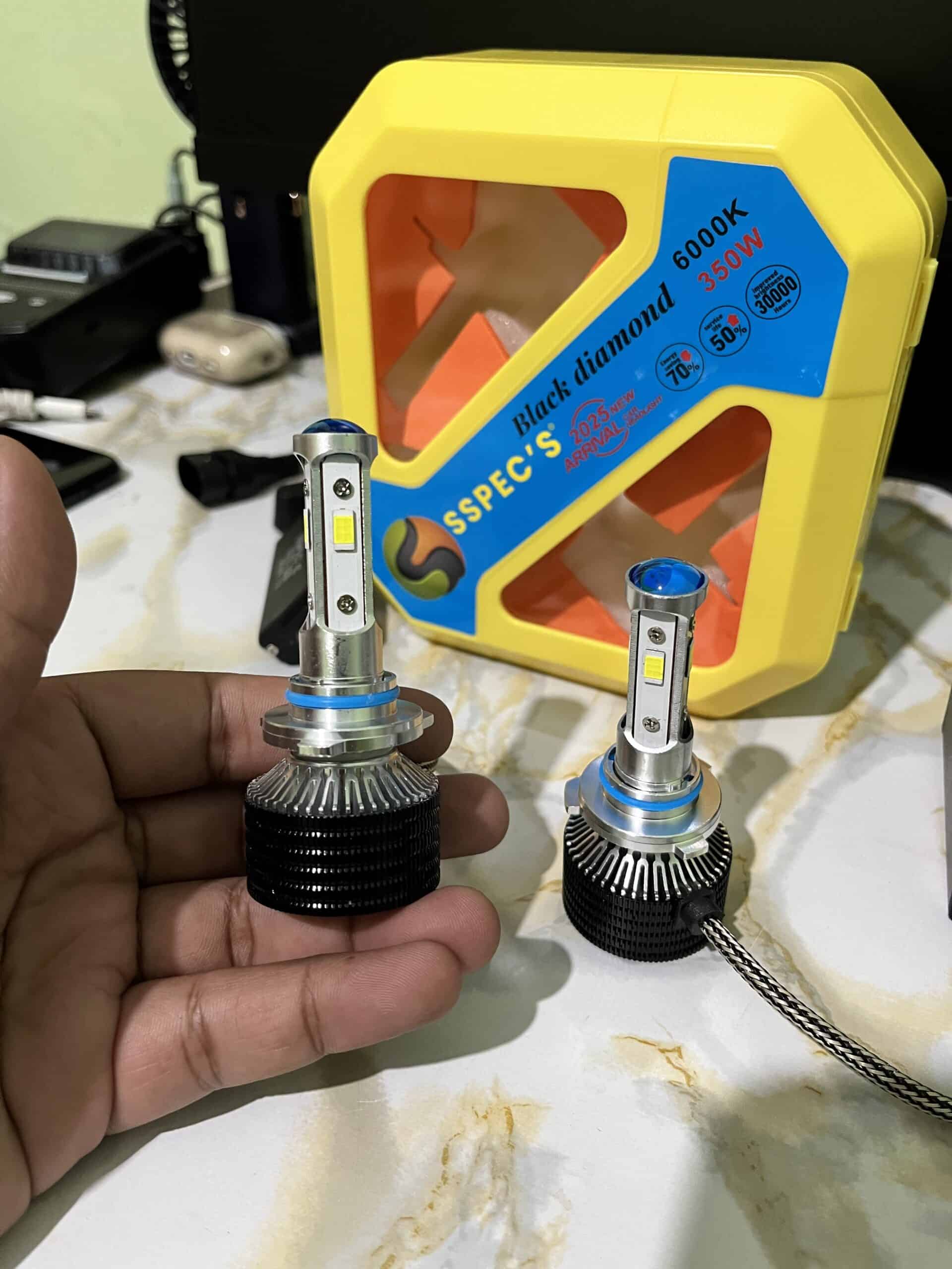 Ultra-bright LED headlamp bulbs suitable for motorcycle and car headlight upgrades for improved safety and visibility on the road.