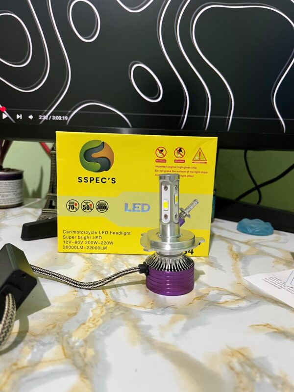 SSPEC'S 200W LED Headlight Bulb S4 - Super Bright 22000LM Car/Motorcycle Headlight 12V-80V - Image 4