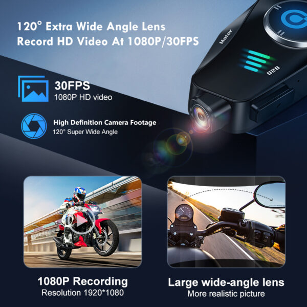 Q28 Motorcycle Helmet Bluetooth Headset with 1080P Camera - 500M Intercom Range - Image 2