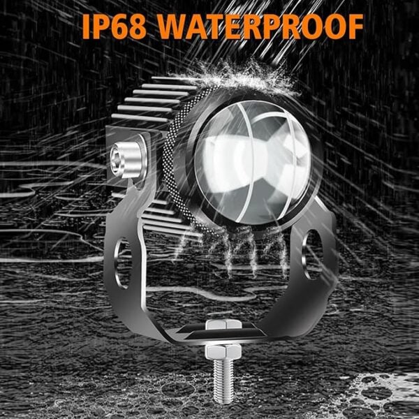 Bright LED waterproof flashlight with IP68 rating, ideal for outdoor adventure and motorcycle riding under any weather conditions. Durable, high-performance gear for riders.