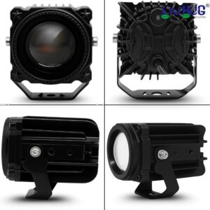 HJG 80W Laser Cannon Projector Fog Lights Pair – Dual Color 500M White 300M Yellow Beam3