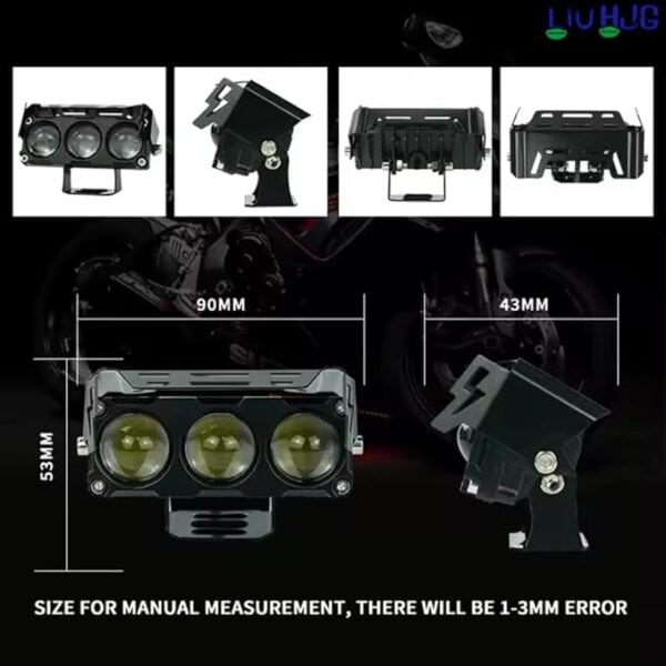 3. High-performance motorcycle LED headlight with 90mm diameter for enhanced visibility and safety during rides. Compact design suitable for various bike models; easy installation.