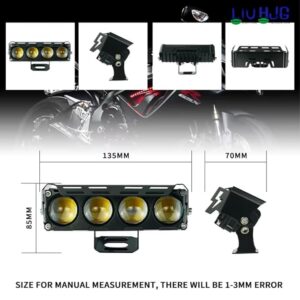 Usb bike light with multiple LED bulbs, adjustable mounting bracket, and waterproof design for motorcycle safety and visibility on roads.