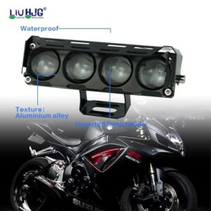 LED motorcycle headlight with waterproof aluminum alloy housing and imported lamp beads for enhanced visibility and durability during rides.