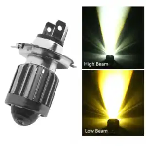 High-quality motorcycle LED headlight bulb with high and low beam options for enhanced visibility and safety during night rides in India.