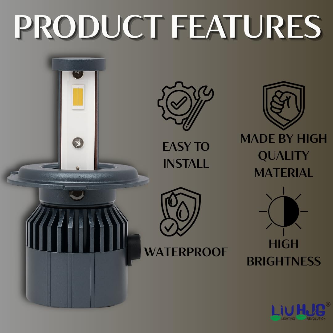 LIU HJG M3 Mini 60W LED Headlight Bulb Dual Color with Remote White+Yellow (Pack of 1) - Image 3